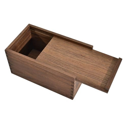 Decorative Solid Walnut Wood Storage Box with Magnetic Slide Lid