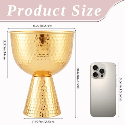 Gold Urn Vases for Centerpieces 2 Pcs, 10.6" Tall Large Metal Compote Bowl - color: French Gold, size: 10.6in-2Pcs