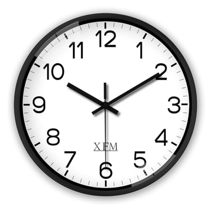 XFM Black Silent Wall Clocks Battery Operated 14 Inch - color: Black, size: 14 Inch-1pcs