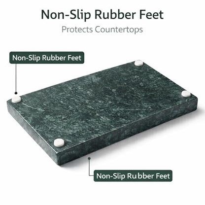 Natural Green Marble Tray, 12" x 8", Rectangular - color: Green, size: 8" x 12" x 1.5"