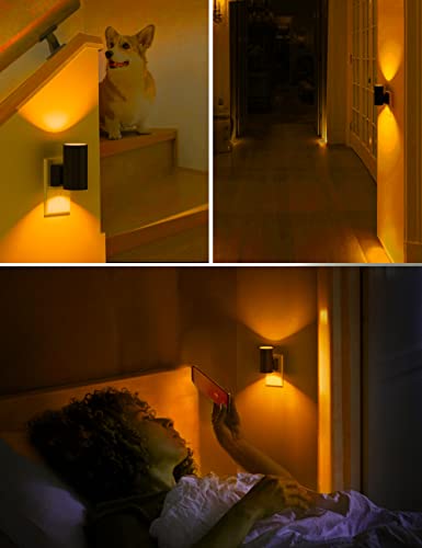 L LOHAS LED Night Light, Amber Nightlight,Dimmable Night Light,Light Sensor - color: Amber, size: 2 Pack