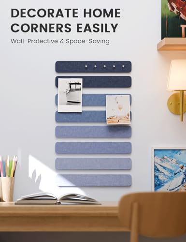 Fluxynara 13" x 2" Felt Wall Panels, Denim Mist - color: Denim Mist, size: 8-pack