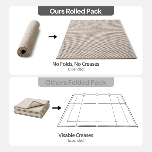 Sunfly 3x5 Washable Area Rug with Non Slip Rubber Backing Beige - color: Beige, size: 3' x 5' (Rectangular)