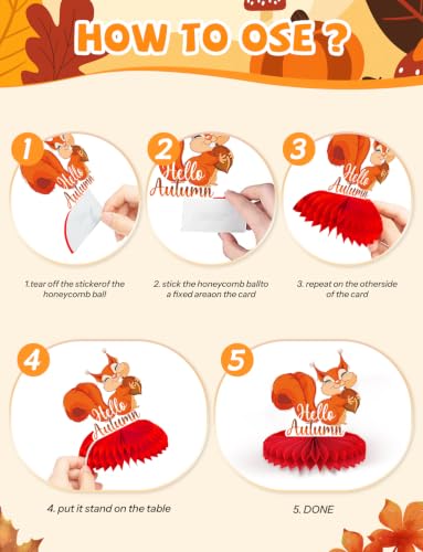 Fall Thanksgiving Table Decorations, Autumn Honeycomb Centerpieces - style: 9 PCS Fall