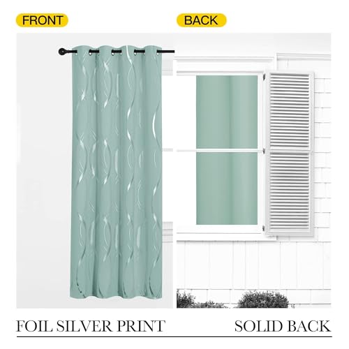 NICETOWN Aqua Blue Stripe Curtain Panels 63 inch Long for Dining Room - color: 1 - Aqua Blue, size: 52"W x 63"L (Pack of 2)