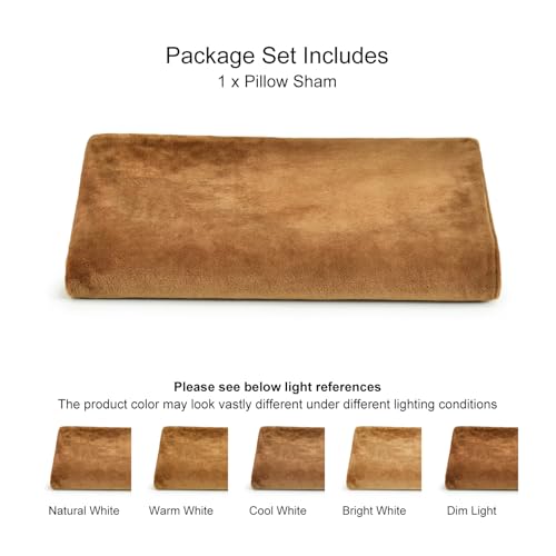 PHF Super Soft Velvet Zippered Body Pillowcase, No Insert, 1 Pack Luxury Cozy Warm Pillow Sham Cover with Zipper, 20"X 54" Long Cozy Fuzzy Flannel Pillow Case, Brownish Camel - color: Brownish Camel, size: 54" x 20" (Pack of 1)