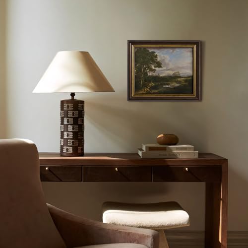 Small Framed Landscape Canvas Wall Art – Rustic Countryside River Scene - color: 07, size: 12"L x 10"W