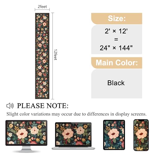 DUKINO 2x12 Washable Runner Rug, Non Slip Long Kitchen Runner Rug, Black - color: Black, size: 2' x 12' (Rectangular)
