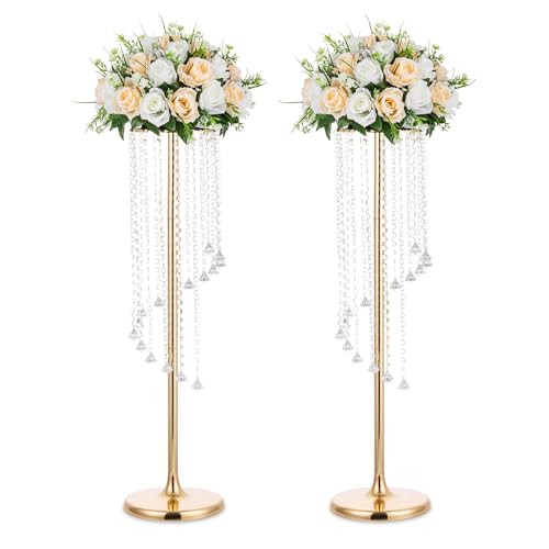 NUPTIO Tall Centerpiece for Table, Gold, 35.4", 2 Pcs - color: Gold, size: 2 Pcs 35.4 in