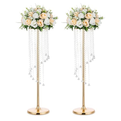 NUPTIO Tall Centerpiece for Table, Gold, 35.4", 2 Pcs - color: Gold, size: 2 Pcs 35.4 in