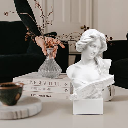 Norrclp Greek Statue of Musical Goddess, 11.8in Classic Roman Head Bust - color: Goddess-11.8in