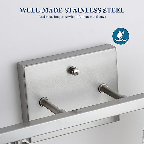 Mecgirn Stainless Steel Bathroom Vanity Light Over Mirror, 2 Light Brushed Nickel Bathroom Light Fixtures with Textured Glass Shades, Modern Vanity Lighting Wall Mount - color: Brushed Nickel, size: 2 Light