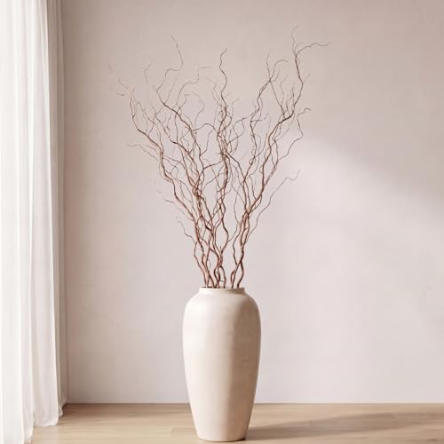 Thiccywoov 12 Pcs Real Dried Willow Branches 47.2 Inches Natural Curly - color: Natural, size: 47.2 Inches