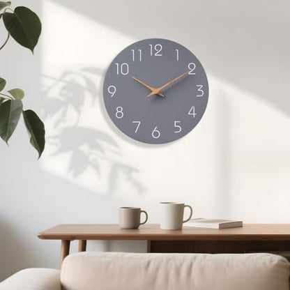 Mosewa Wall Clock 8" Battery Operated Silent Non-Ticking Simple Modern - color: C_gray, size: 8 Inch
