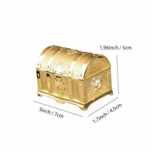 Feyarl Small Vintage Gold Treasure Box Jewelry Trinket Ring Earring Display Chest Organizer Decorative Keepsake Box Wedding Birthday Gift for Girl Women Home Dresser Tabletop Decor - color: Small