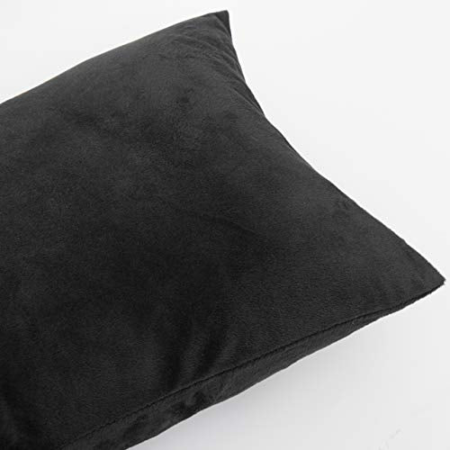 NTBAY Velvet Body Pillow Cover, 20 x 54, Zipper, Black - color: Black, size: 54" x 20" (Pack of 1)