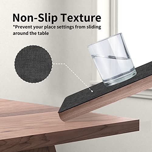 Maxpearl Faux Leather Placemats Set of 6, Easy to Clean, Dark Grey - color: Dark Grey