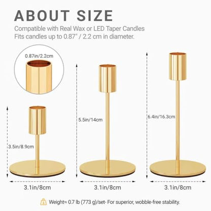 zeochyni Set of 54 French Gold Taper Candle Holder Bulks for Wedding, Party - color: French Gold, size: Set of 54