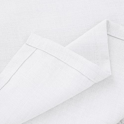 BGment Faux Linen White Curtains 63 Inch Length for Living Room - 2 Panels - color: Pure White, size: 52"W x 63"L (Pack of 2)