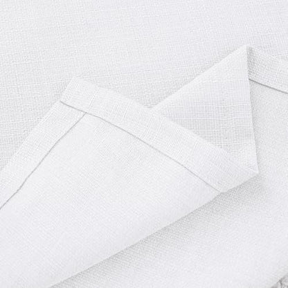 BGment Faux Linen White Curtains 63 Inch Length for Living Room - 2 Panels - color: Pure White, size: 52"W x 63"L (Pack of 2)