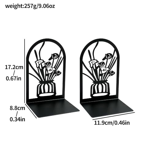 3Pairs Vase Flower Hollow Iron Bookends - color: 3pcs Style a