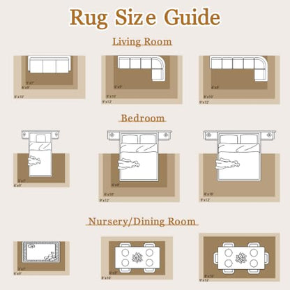Tosuoka 5x7 Area Rugs for Living Room, Washable Beige Cream Abstract Rug - color: Beige/Cream, size: 5' x 7' (Rectangular)