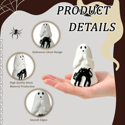 Halloween Ghost Figurine Cute Cat Spooky Resin Statue 1 PCS - color: Styl 21
