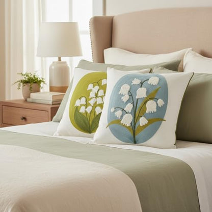 Pack of 2 Embroidered Decorative Throw Pillow Cover 18x18 Inch