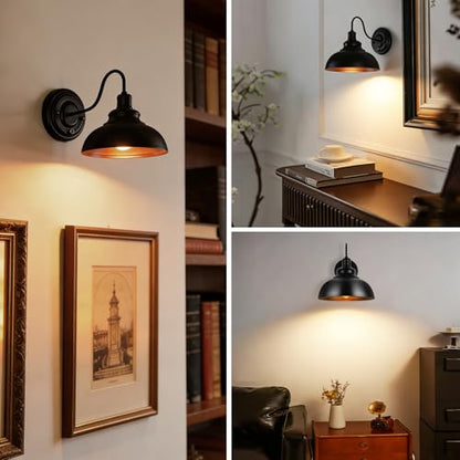Lightess Wall Sconce with Switch,Black Hardwired Indoor Dimmable Wall Light - color: Black Hardwired
