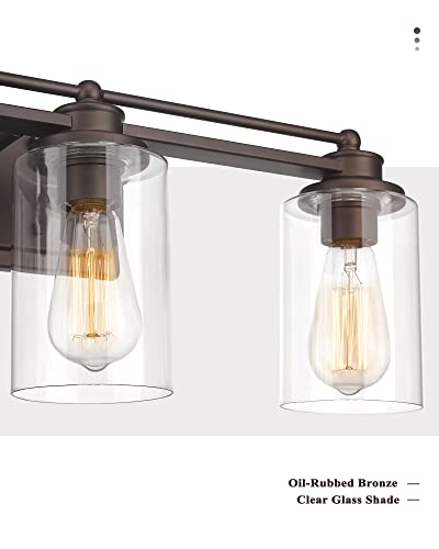 Bathroom Light Fixtures, HWH 3-Light Vanity Light Fixture Over Mirror, Industrial Wall Sconce Lighting, Oil-Rubbed Bronze Finish, 5HLT63B-3W ORB - color: ORB, size: 3 Lights