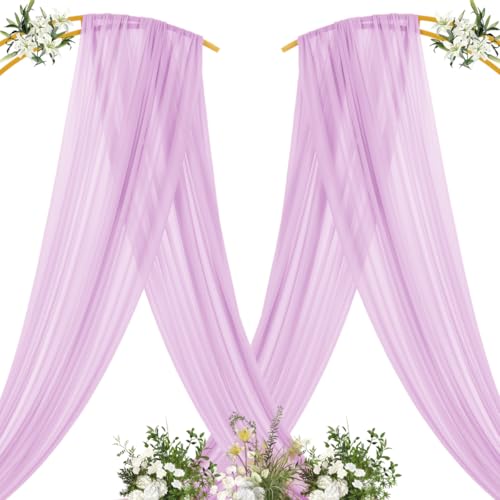 Sheer Gauze Wedding Arch Draping Fabric 29" x 20 FT 1 Panel Lilac - color: Lilac, size: 29"w x 240"l (Pack of 1)