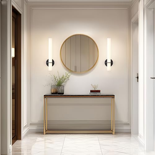 KARTOOSH Black Battery Operated Wall Sconce Set of 2, 18 Inch