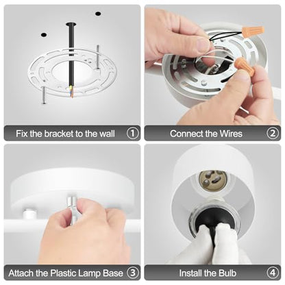 4-Light Led Track Lighting,White Ceiling Lighting Fixtures,Wall Sconces Ceiling Spotlight with Foldable Light Arms for Kitchen, Closet, Bedroom,GU10 Socket, Bulbs Not Included - color: 4 light White