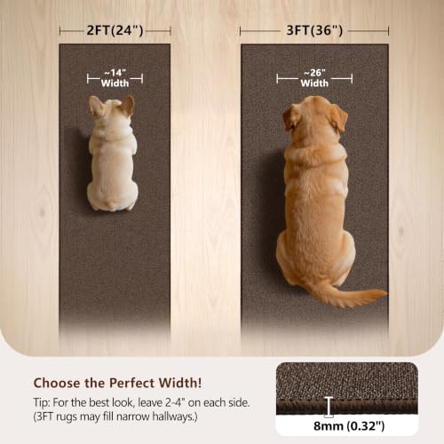 Waterproof 3x5 Small Area Rug Non Slip for Dogs Joint-Friendly, Brown - color: Sky Brown, size: 3' x 5' (Runner)