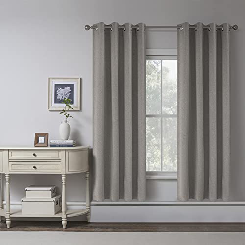 KEQIAOSUOCAI 72 Inch Length Linen Blackout Curtains -100% Sun Blocking Energy Saving Thermal Insulated Modern Country Curtain Drapes for Bedroom/Living Room (Stone,2 Panels,W 52 x L 72 Inches Long) - color: Stone, size: 52"W x 72"L (Pack of 2)