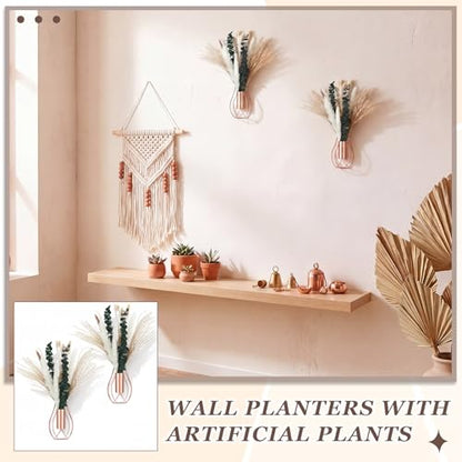 Otoolling Boho Wall Decor Set of 2, Rose Gold, Pampas,Eucalyptus - color: Rose Gold, style: Pampas,Eucalyptus
