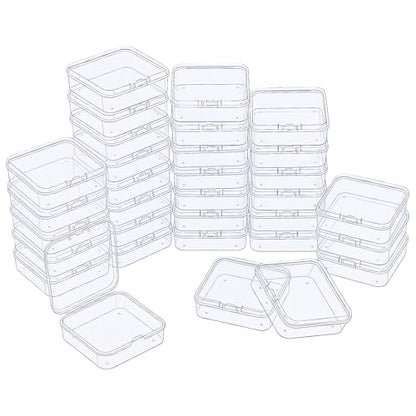 LJY 32 Clear Square Plastic Boxes, 2.5 x 2.5 x 0.8 in for Electronics - color: Transparent, size: Single Size (2.5 x 2.5 x 0.8 inch)