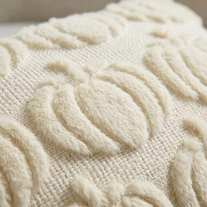 AVOIN colorlife Beige Fall Pumpkin Throw Pillow Covers 16x16 Inch - color: Beige, size: 16" x 16" (Pack of 2)