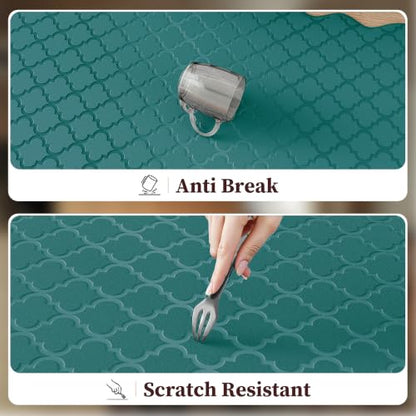 Arenarug Upgrade Scalloped Kitchen Mats Rugs 2PC, Spruce Green - color: Basic Solid- Spruce Green, size: 17.3"x30"+17.3"x47"