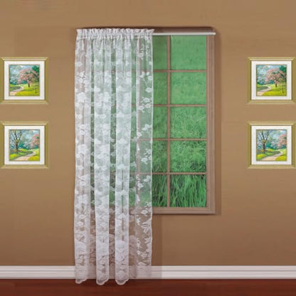 Today's Curtain Floral Vine Lace Panel 72", White, 60W x 72L - color: White, size: 60"W x 72"L (Pack of 1)