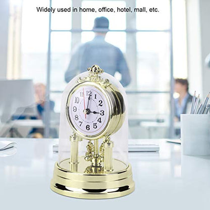 Tiiyee Desk Clock, Vintage Table Small Silent Non Ticking Clock