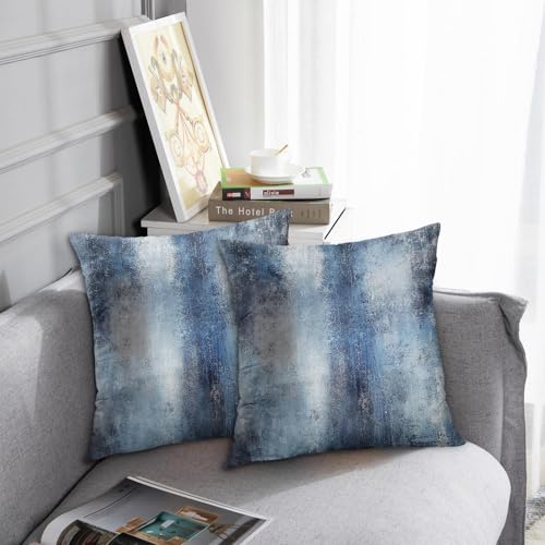 Britimes Throw Pillow Covers Set of 2, 16 x 16 Inch, Navy Blue Art - color: Blue, size: 16" x 16" (Pack of 2)