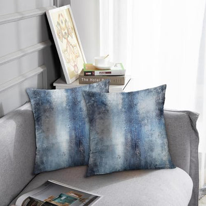 Britimes Throw Pillow Covers Set of 2, 16 x 16 Inch, Navy Blue Art - color: Blue, size: 16" x 16" (Pack of 2)