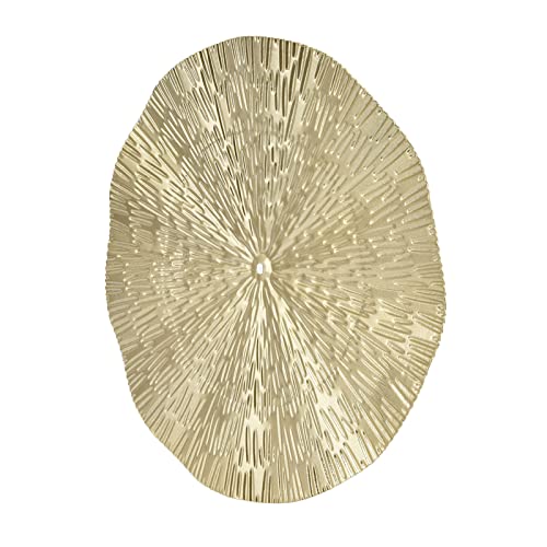 Aqur2020 Round Wall Art Decor, Gold Floating Circles Crinkle Abstract Geometric Iron Wall Art Metal Decor