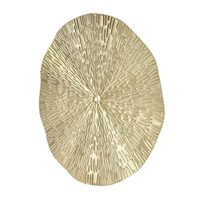 Aqur2020 Round Wall Art Decor, Gold Floating Circles Crinkle Abstract Geometric Iron Wall Art Metal Decor