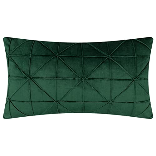 JWH Velvet Pillow Covers, Dark Green, 14x24 Inch - color: Dark Green, size: 24" x 14" (Pack of 1)