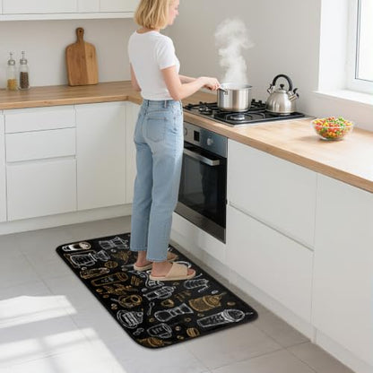 Black Coffee Kitchen Rug Non-Slip Indoor Carpet Absorbent Welcome Mat - color: A:a-5