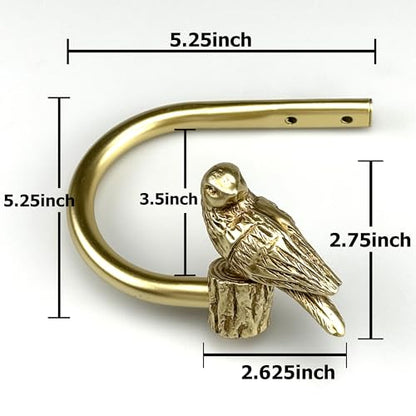 Curtain Drapery Holdbacks with Resin Bird, Wall Mount Drapery Hooks Holders, Set of 2, Gold - color: Gold