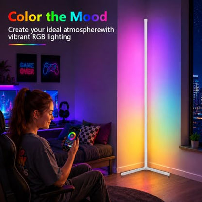 LED Corner Lamp, Color Changing Standing Lamp,White