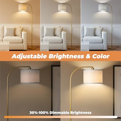 LALISU Arc Floor Lamps Modern Standing Remote Floor Lamp for Living Room - color: Gold